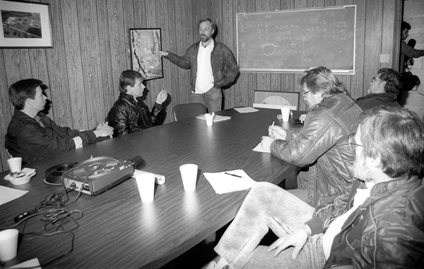 John Heinricy presides over the infamous Team Meeting when the nighttime response time of the fire/rescue crew was the topic. Image: Author.